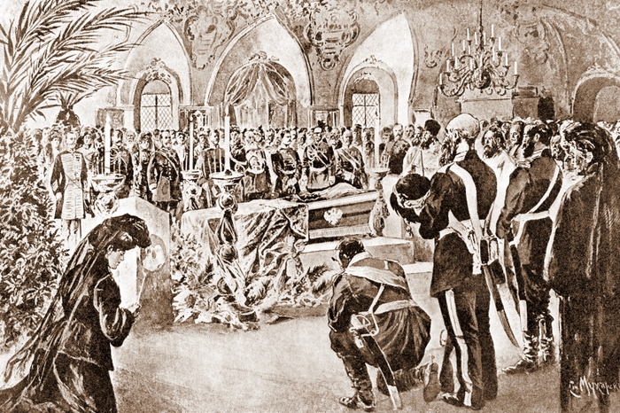 Панихида Великому Князю Сергею Александровичу в Чудовом монастыре, в Кремле, в 1905 г.